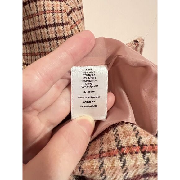 Talbots Classic Shetland Wool Blazer 2 Button in Pink Plaid Size Plus 16W - Picture 7 of 10